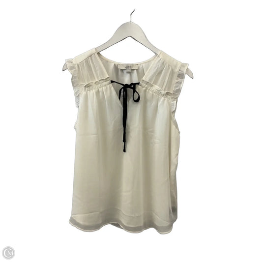 Top Sleeveless By Loft In Ivory, Size: M