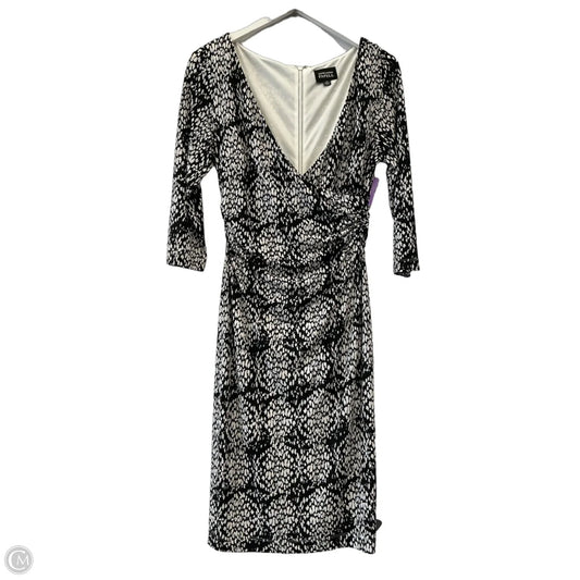 Dress Casual Midi By Adrianna Papell In Black & White, Size: M