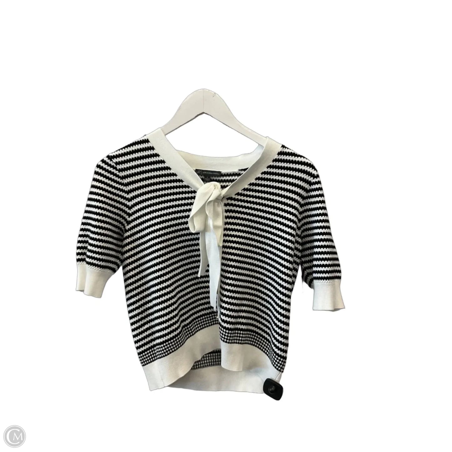 Sweater Short Sleeve By Adrianna Papell In Black & White, Size: S