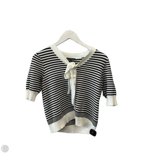 Sweater Short Sleeve By Adrianna Papell In Black & White, Size: S
