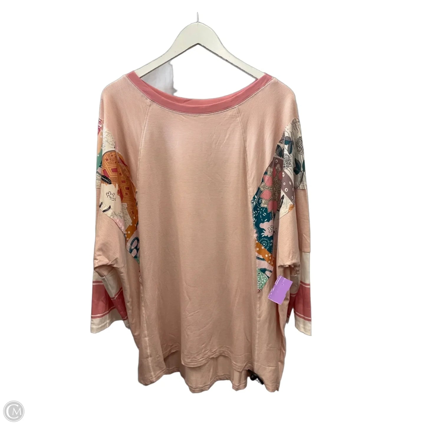 Top 3/4 Sleeve By Cme In Pink, Size: Xxl