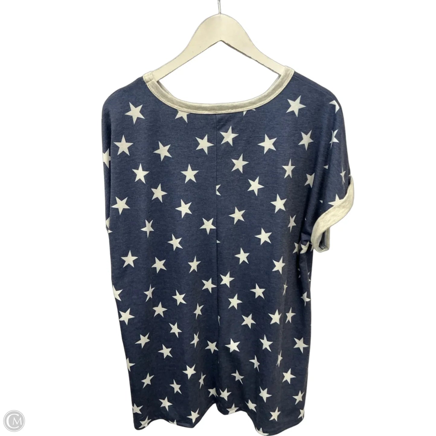 Top Short Sleeve By Heimish Usa In Blue & White, Size: 2x