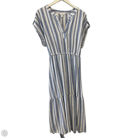 Dress Casual Midi By Time And Tru In Blue & White, Size: L