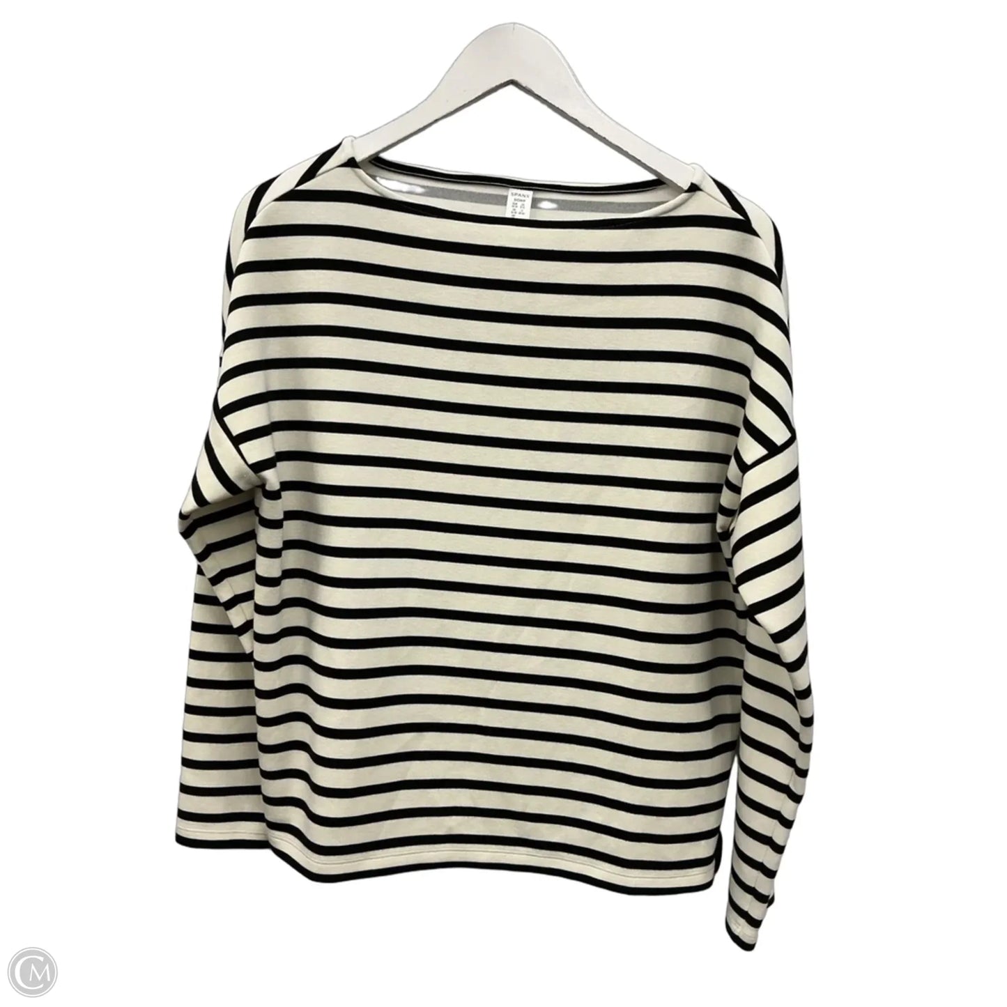 Top Long Sleeve By Spanx In Black & White, Size: S