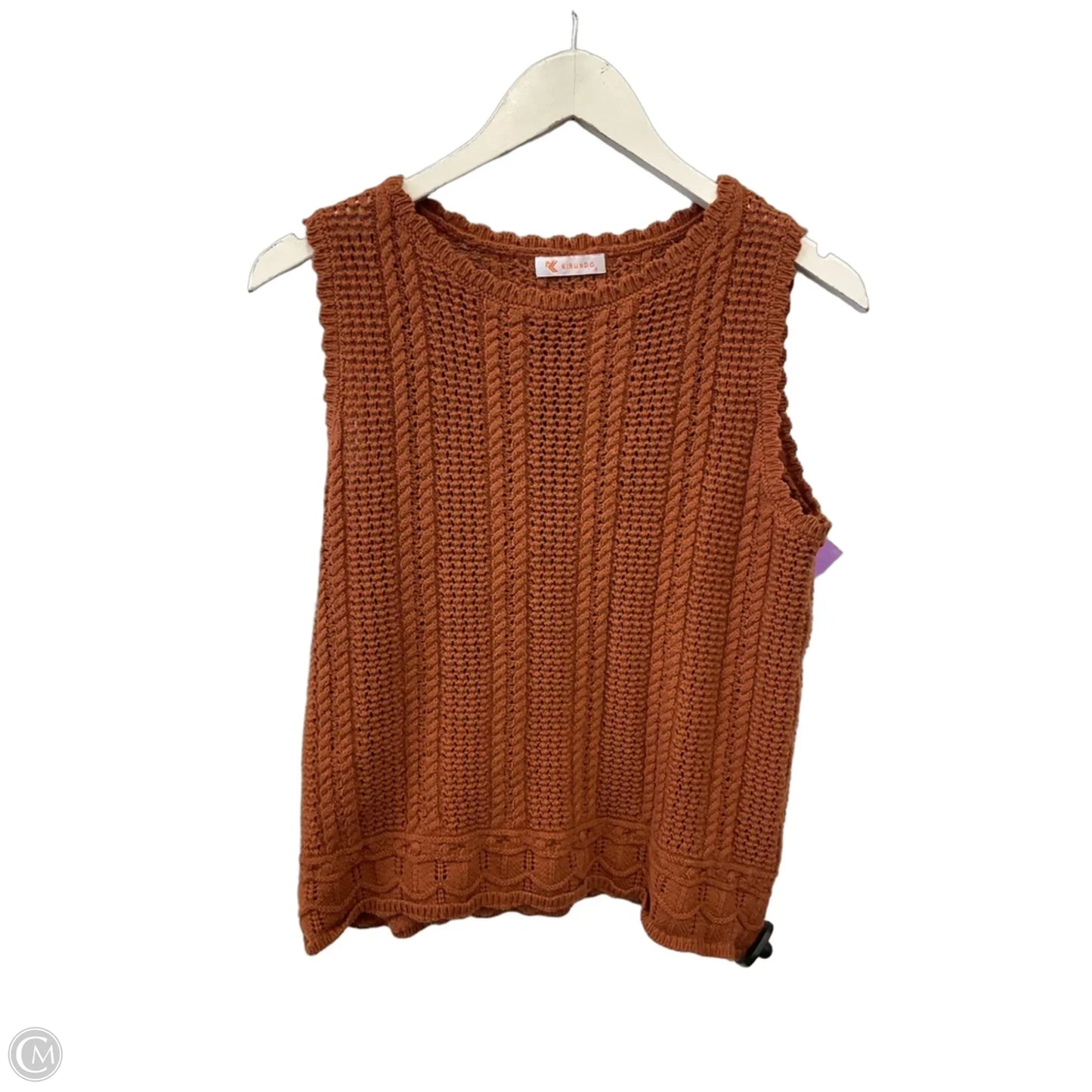 Top Sleeveless By Kirundo In Orange, Size: S