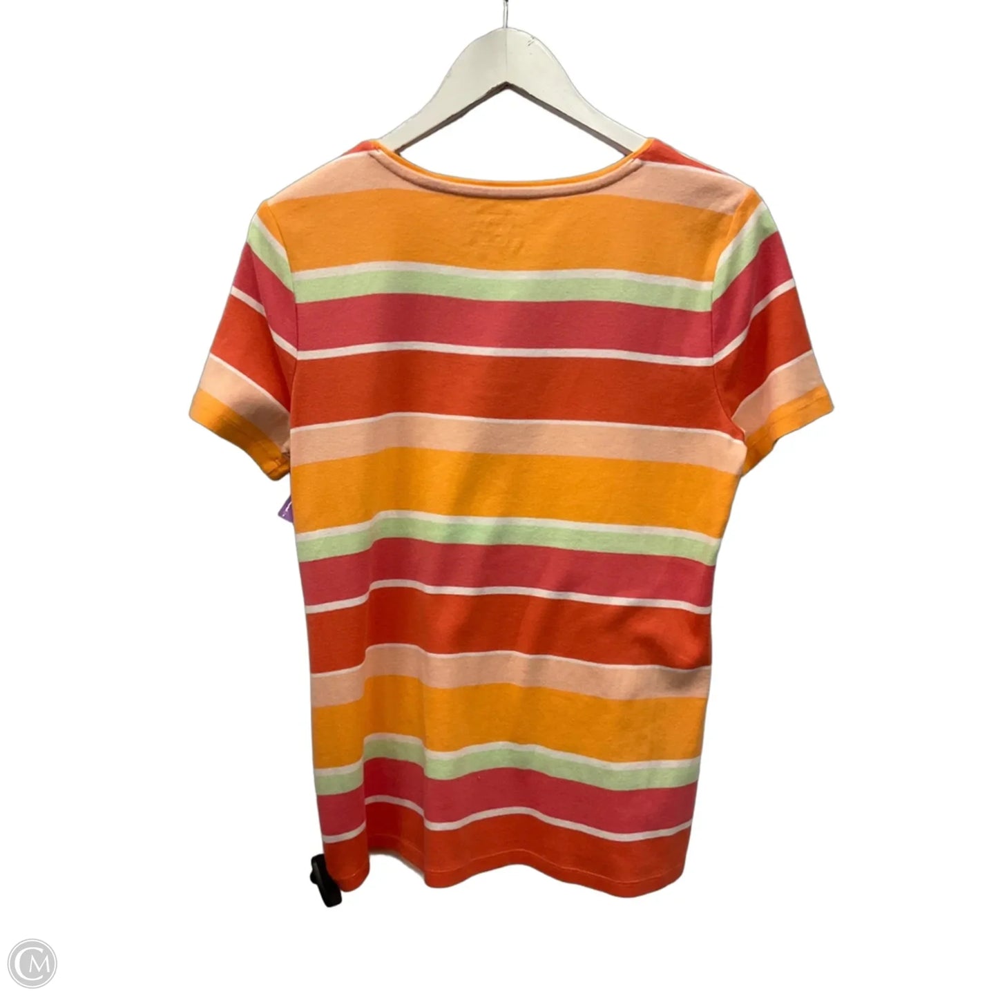 Top Short Sleeve By Talbots In Orange & Pink, Size: M