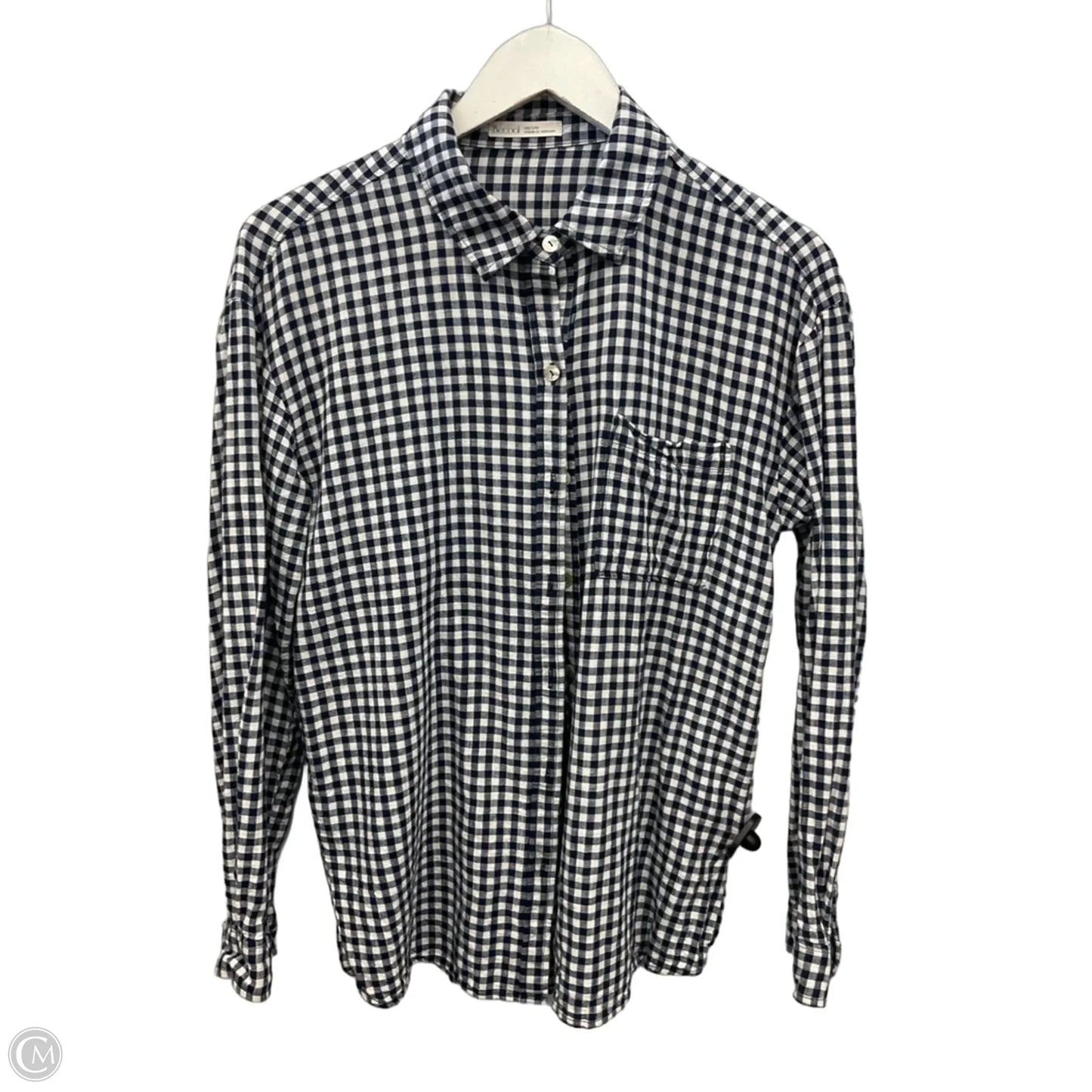 Top Long Sleeve By Be Cool In Blue & White, Size: M