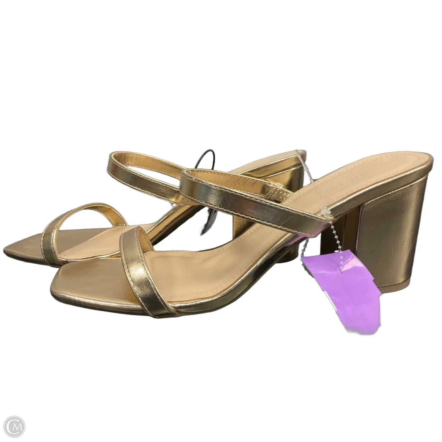 Sandals Heels Block By Bamboo In Gold, Size: 9