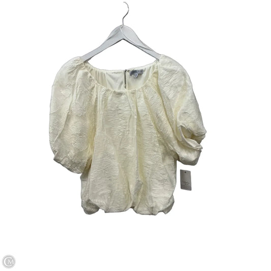 Top Short Sleeve By Ophelia Roe In Cream, Size: 1x