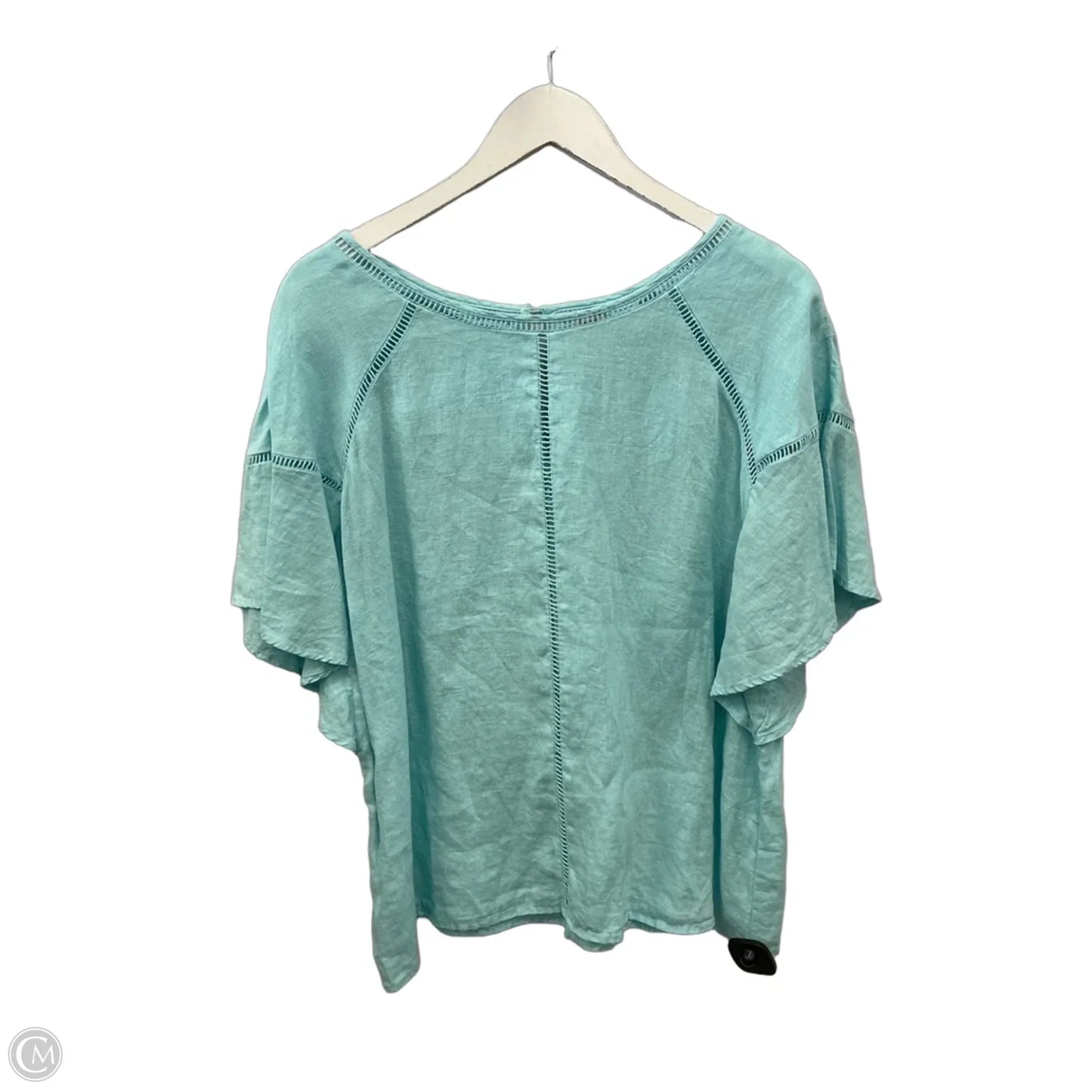 Top Short Sleeve By Simple In Aqua, Size: L