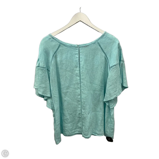 Top Short Sleeve By Simple In Aqua, Size: L