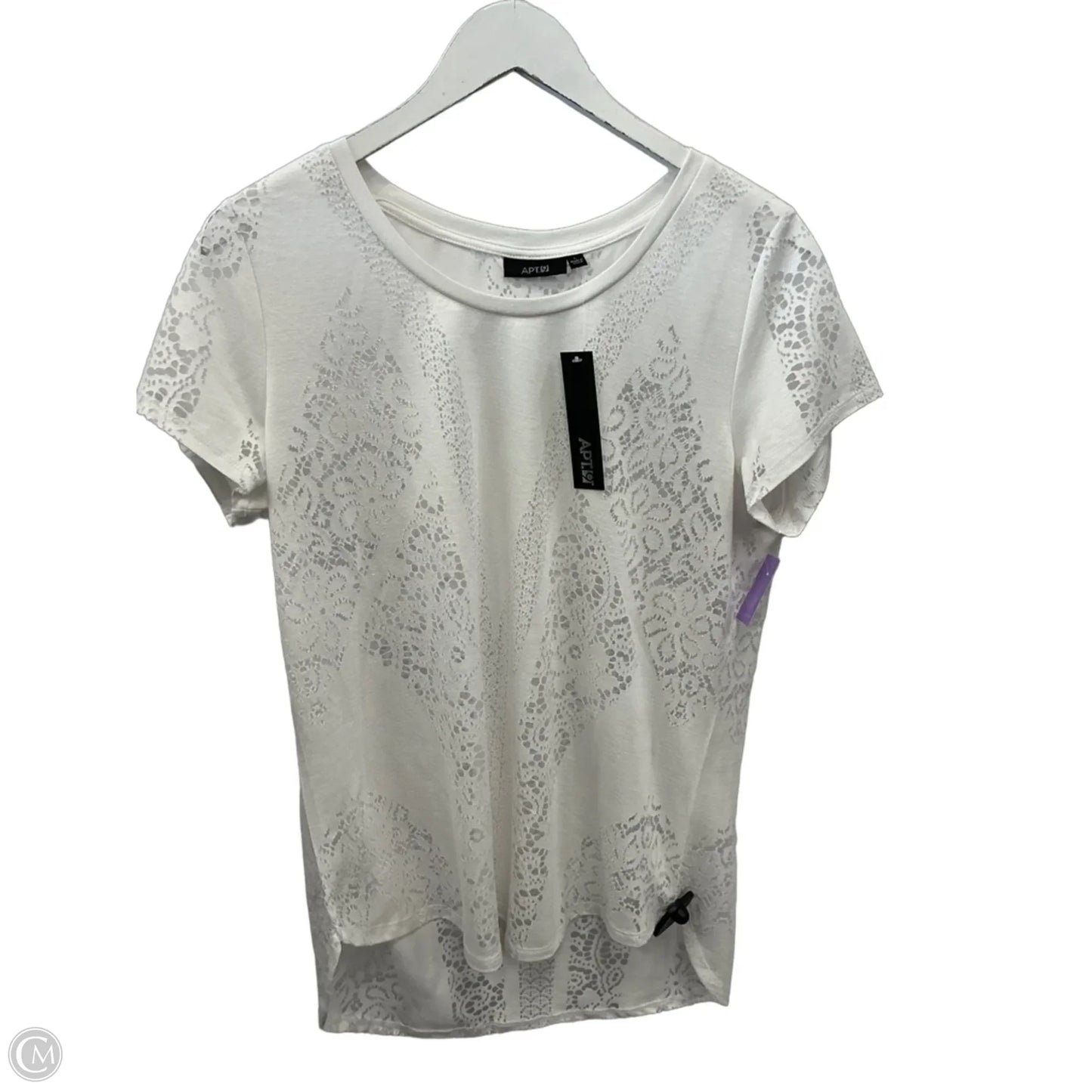 Top Short Sleeve By Apt 9 In White, Size: L