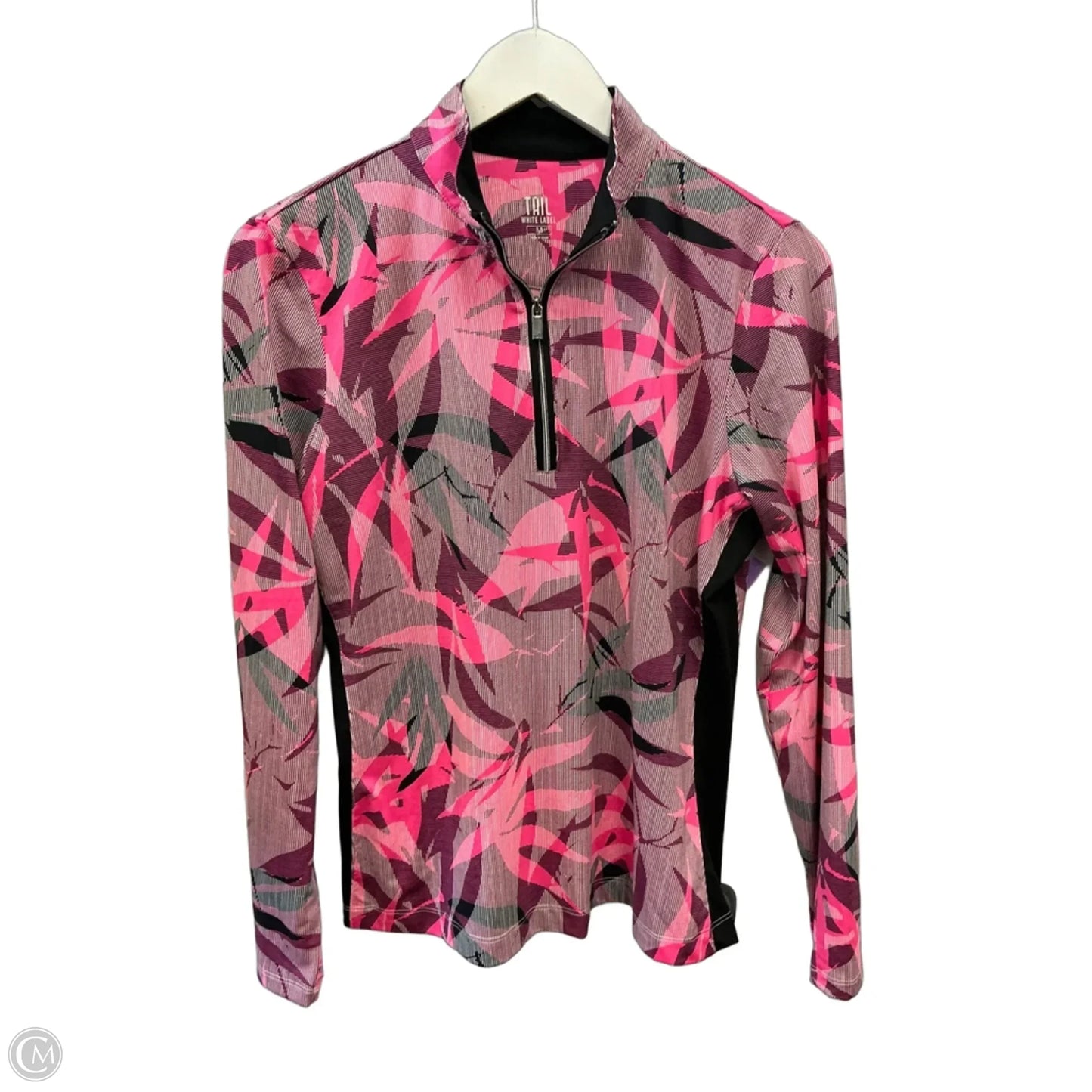 Athletic Top Long Sleeve Collar By Tail In Pink, Size: M