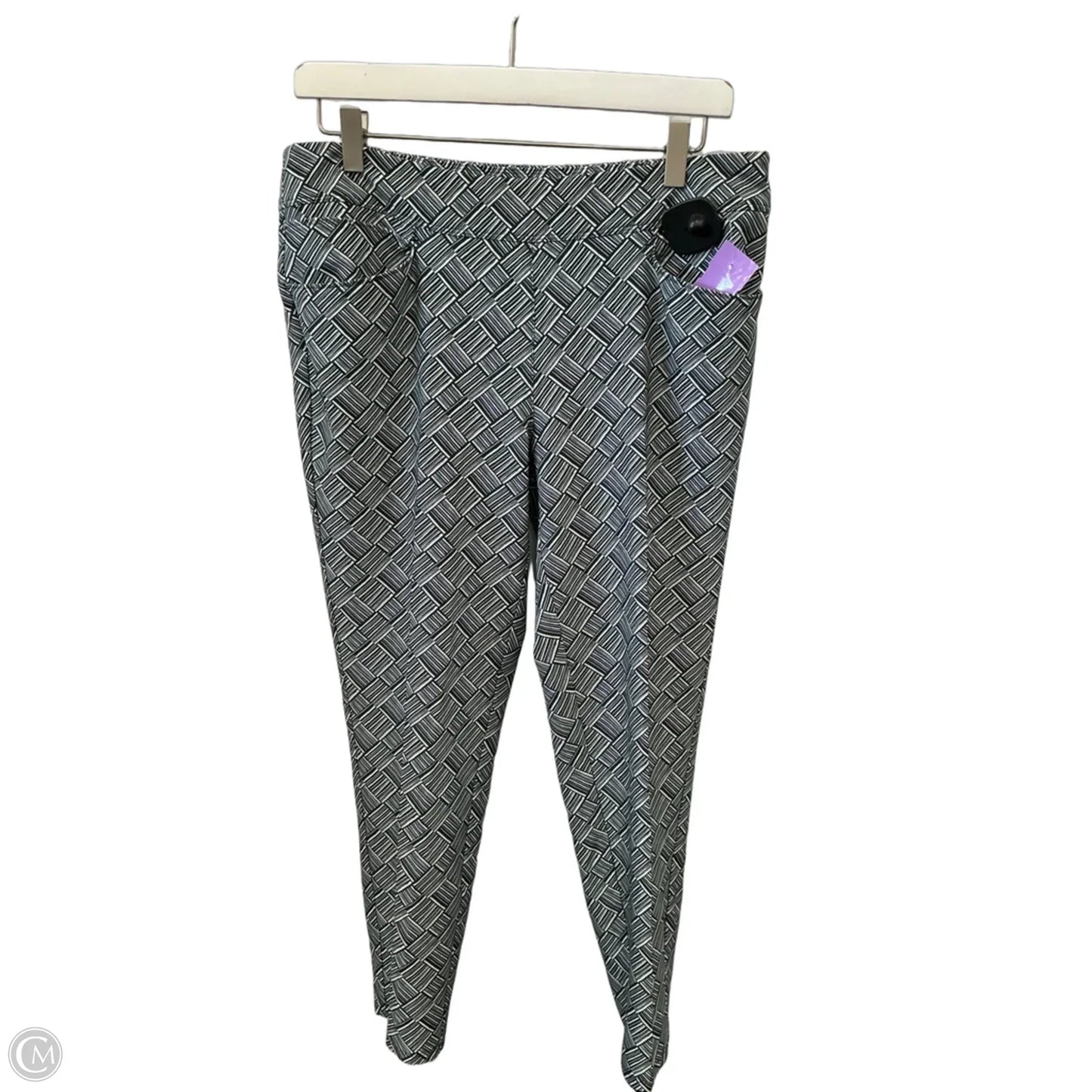 Athletic Pants By Adidas In Black & White, Size: M