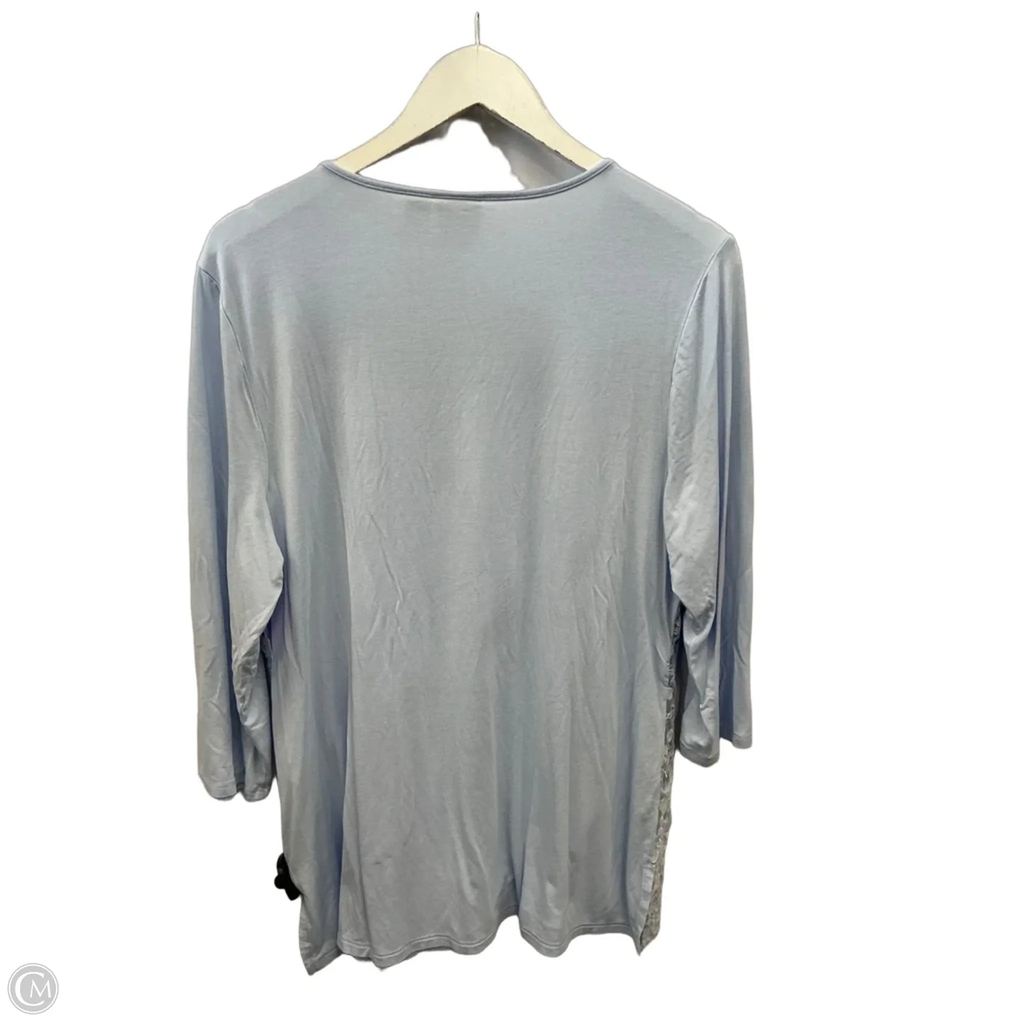 Top 3/4 Sleeve By Chicos In Blue, Size: L