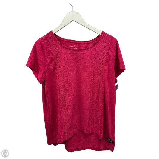 Top Short Sleeve By Chicos In Pink, Size: L