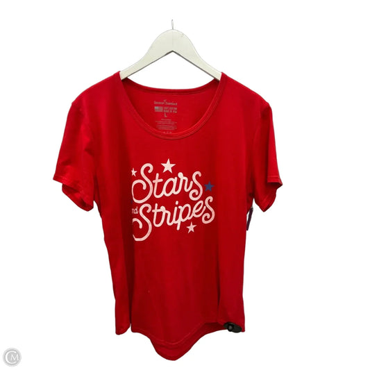 Top Short Sleeve By Cme In Red, Size: L