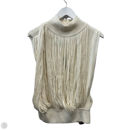 Sweater Short Sleeve By White House Black Market In Cream, Size: L