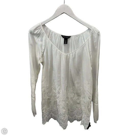 Top Long Sleeve By White House Black Market In White, Size: Xs