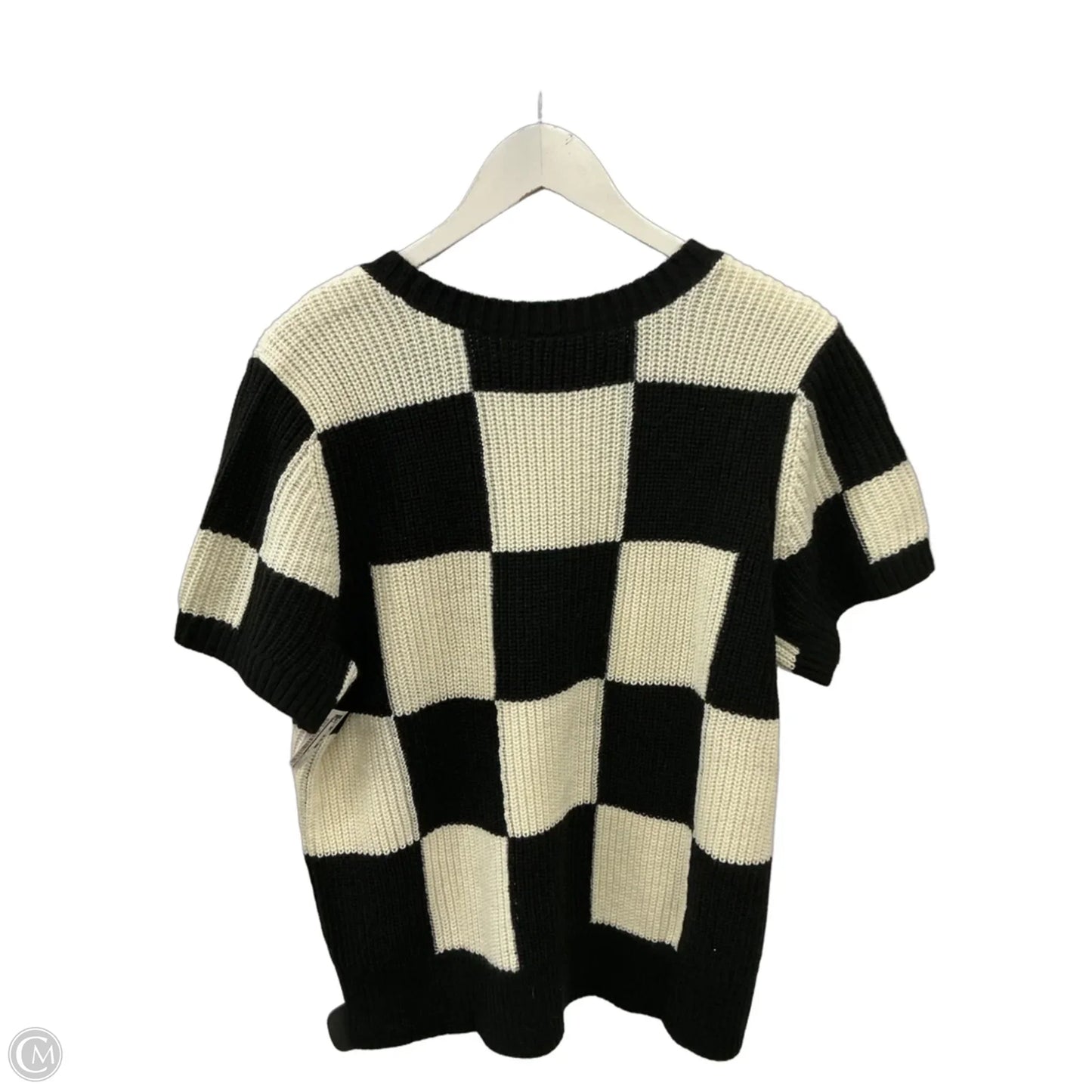 Sweater Short Sleeve By Torrid In Black & Cream, Size: 2x