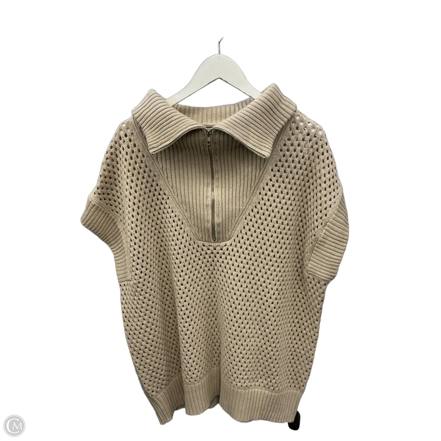 Sweater Short Sleeve By She + Sky In Beige, Size: 2x