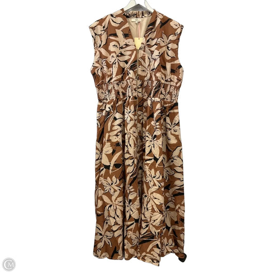 Dress Casual Maxi By Entro In Brown & Cream, Size: 2x