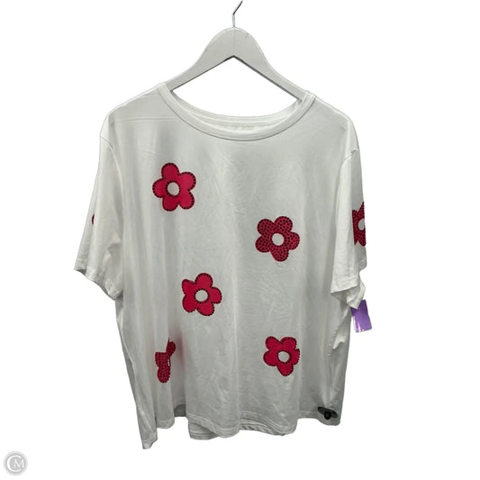 Top Short Sleeve By Shein In White, Size: 3x