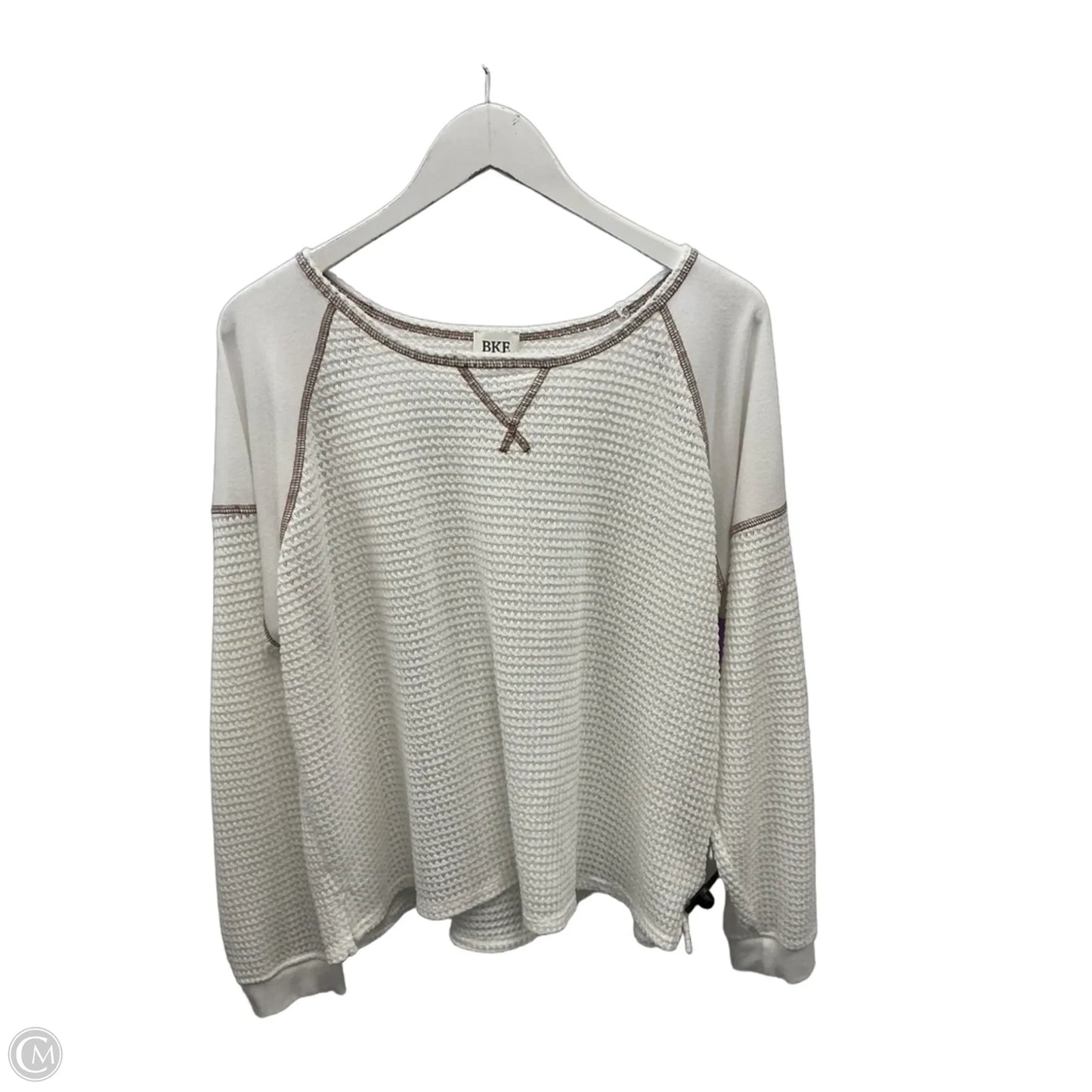 Top Long Sleeve By Bke In White, Size: L