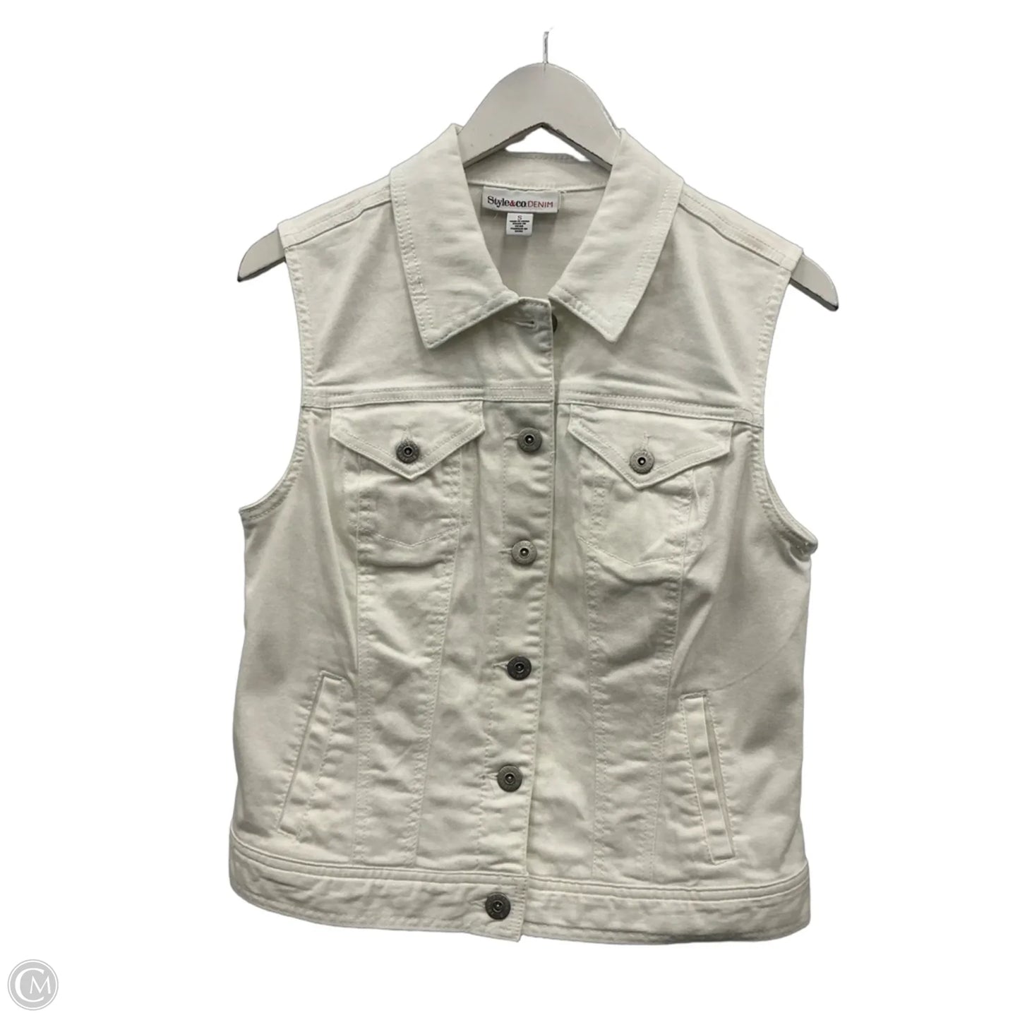 Vest Denim By Style And Company In White Denim, Size: S