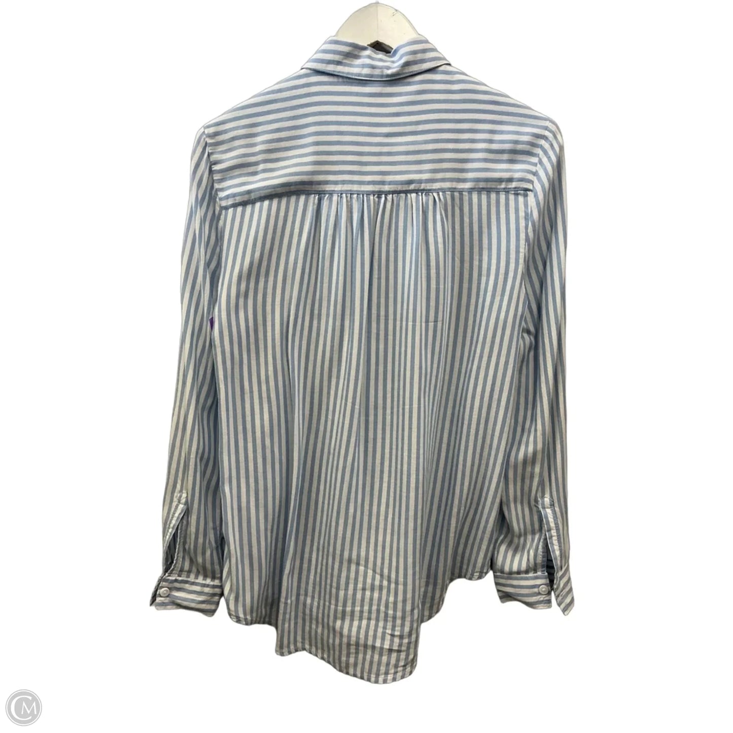Top Long Sleeve By Beachlunchlounge In Blue & White, Size: S