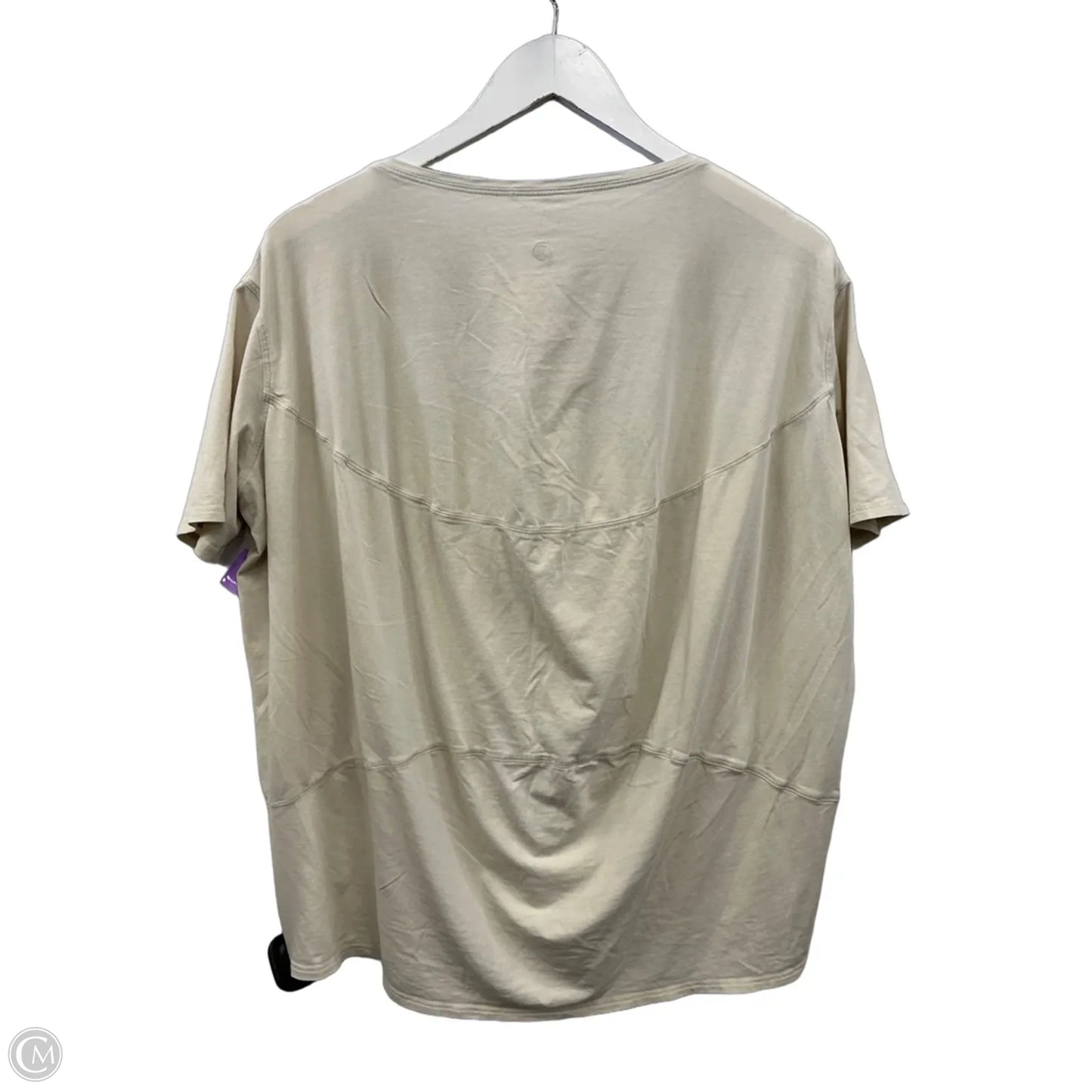 Athletic Top Short Sleeve By Lululemon In Ivory, Size: S