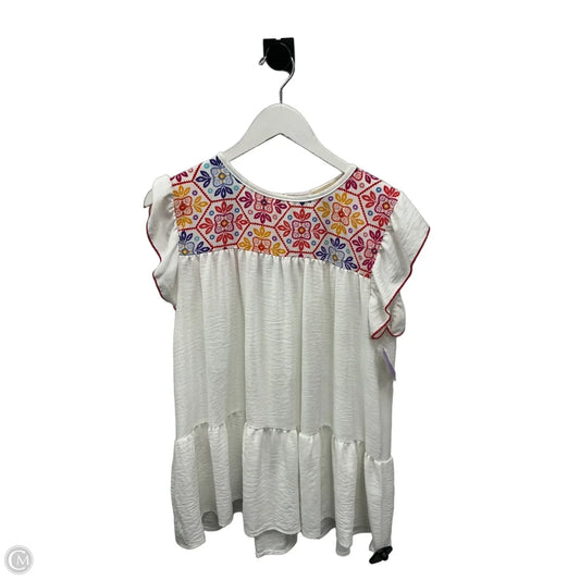 Top Short Sleeve By Haptics In White, Size: M