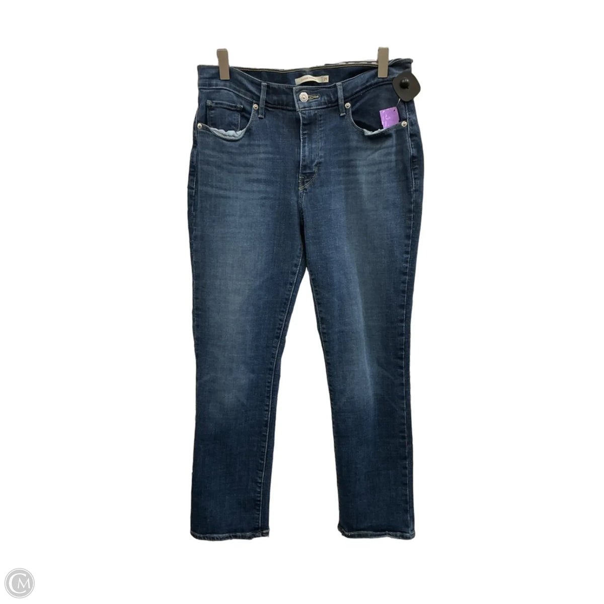 Jeans Straight By Levis In Blue Denim, Size: 8