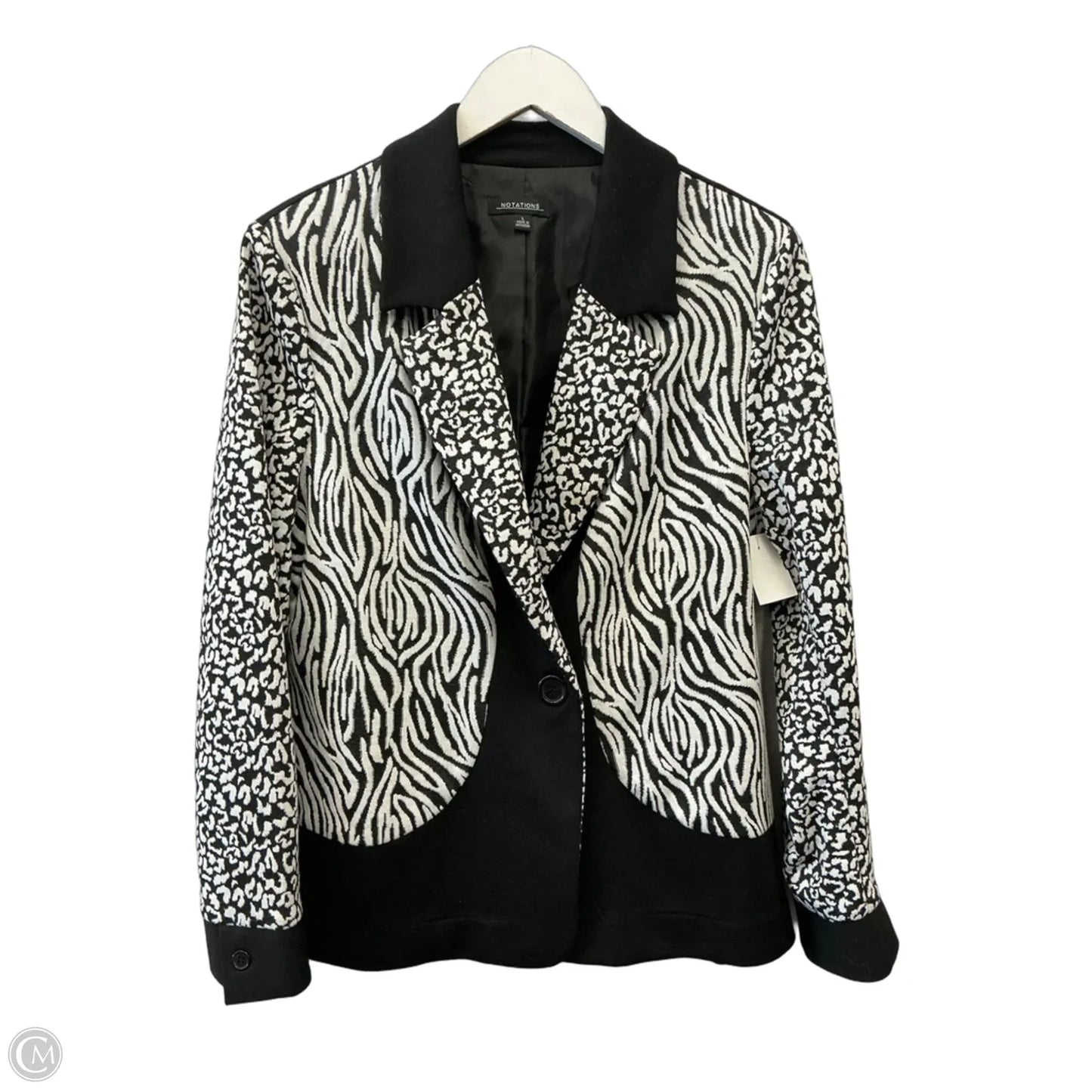 Blazer By Notations In Zebra Print, Size: L