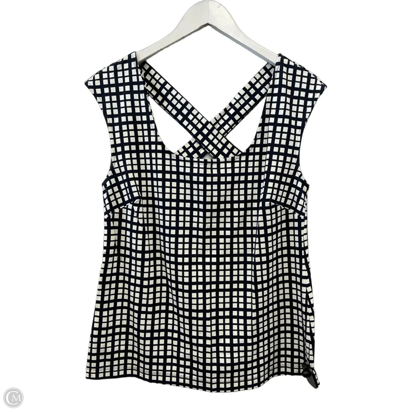 Top Sleeveless By Banana Republic In Blue & White, Size: M