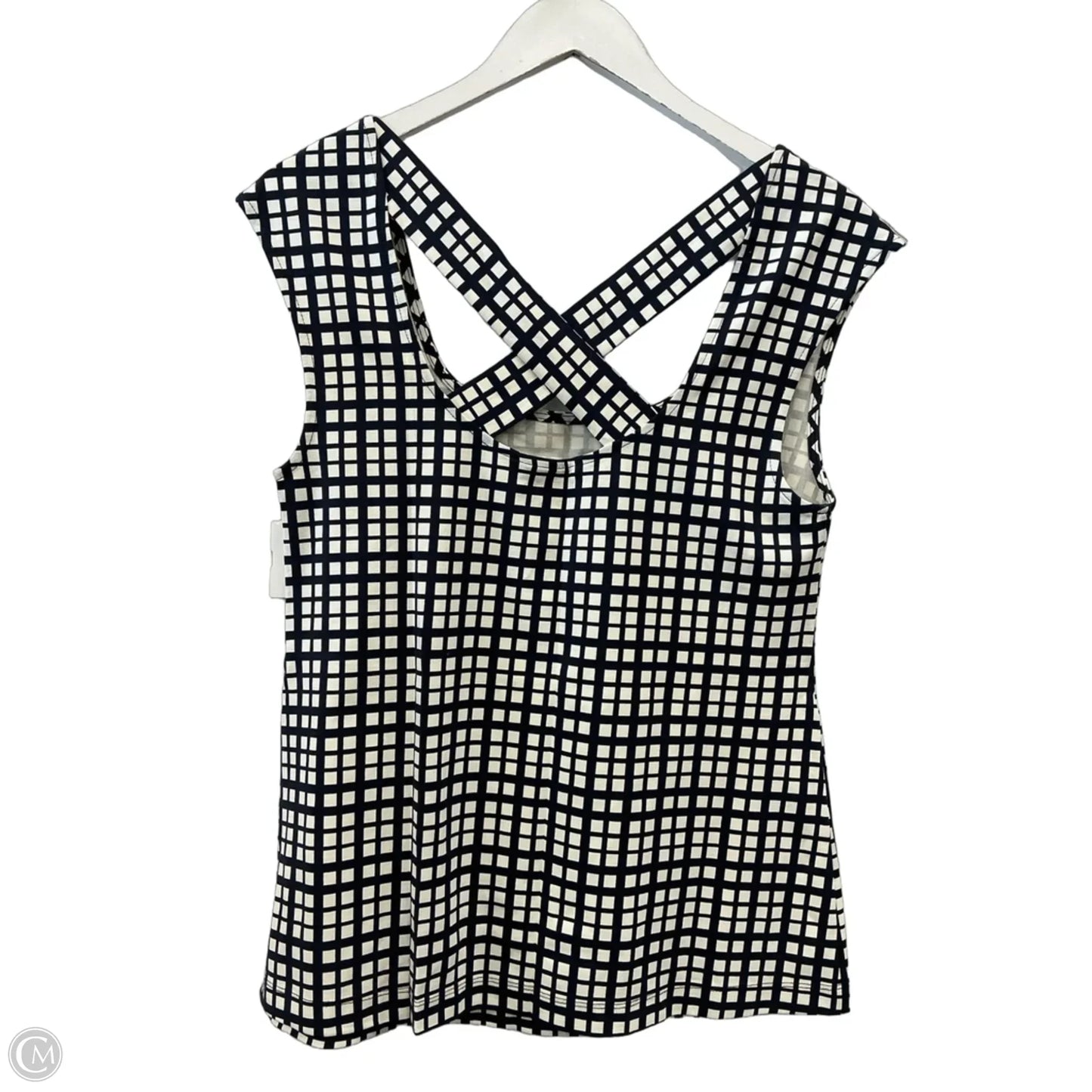 Top Sleeveless By Banana Republic In Blue & White, Size: M