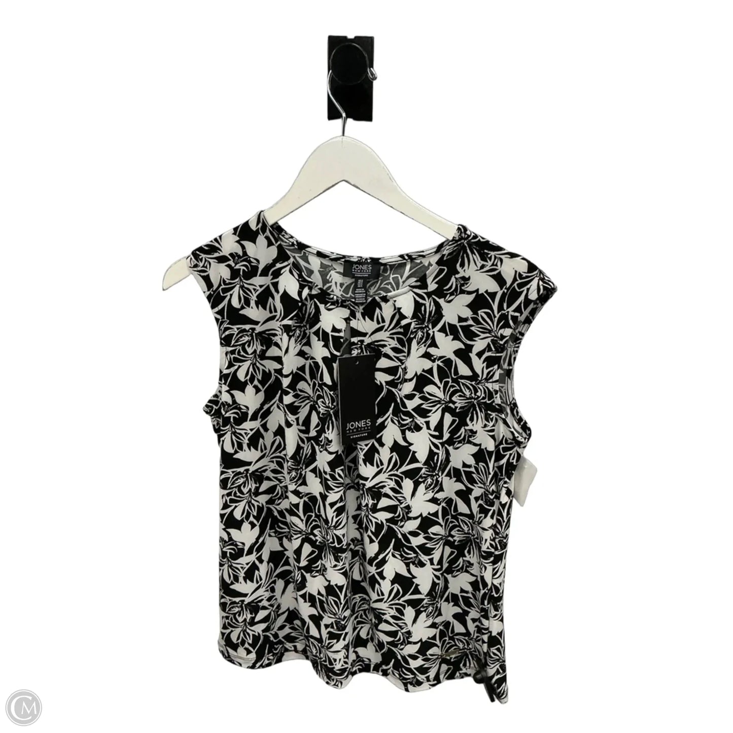 Top Sleeveless By Jones New York In Black & White, Size: S