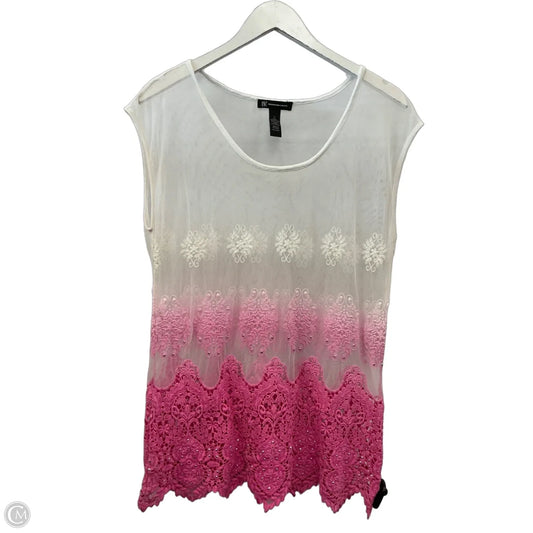 Top Short Sleeve By Inc In Pink, Size: L