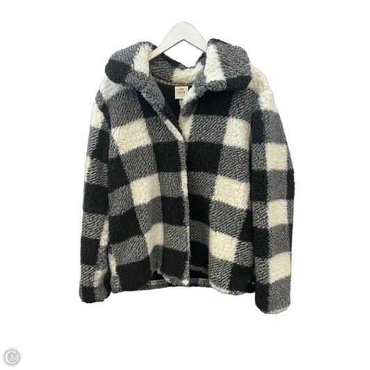 Jacket Fleece By Knox Rose In Black & White, Size: L