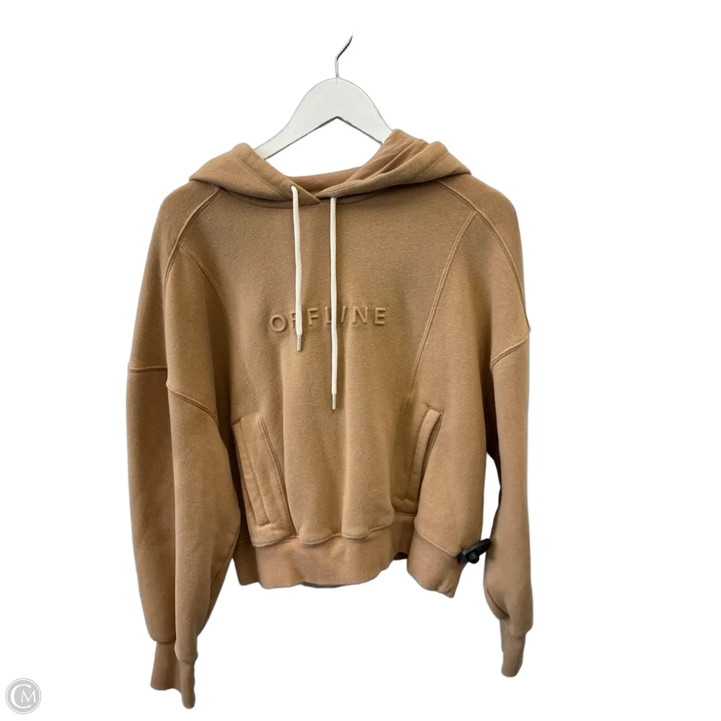 Sweatshirt Hoodie By Offline In Beige, Size: M