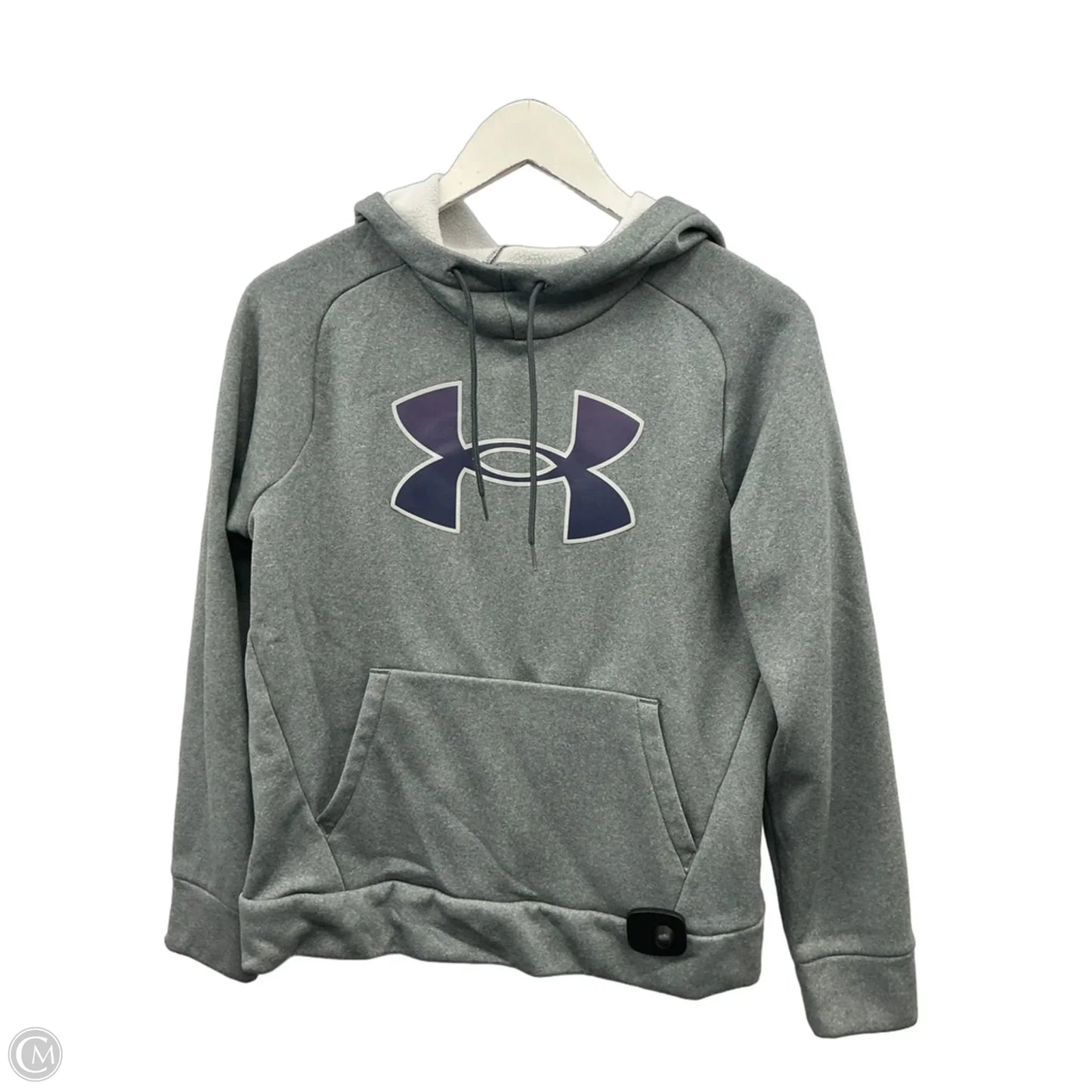 Athletic Sweatshirt Hoodie By Under Armour In Grey, Size: S