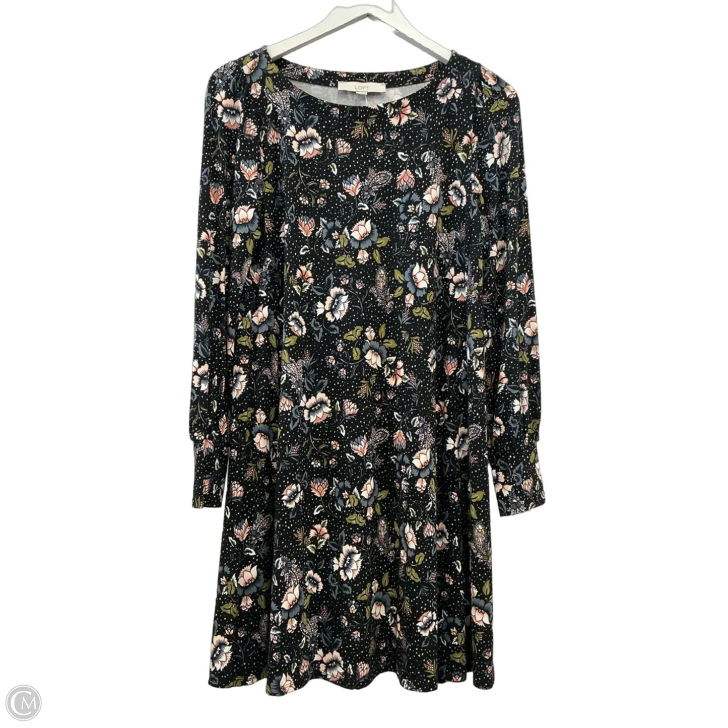 Dress Casual Midi By Loft In Black & Green, Size: Xs