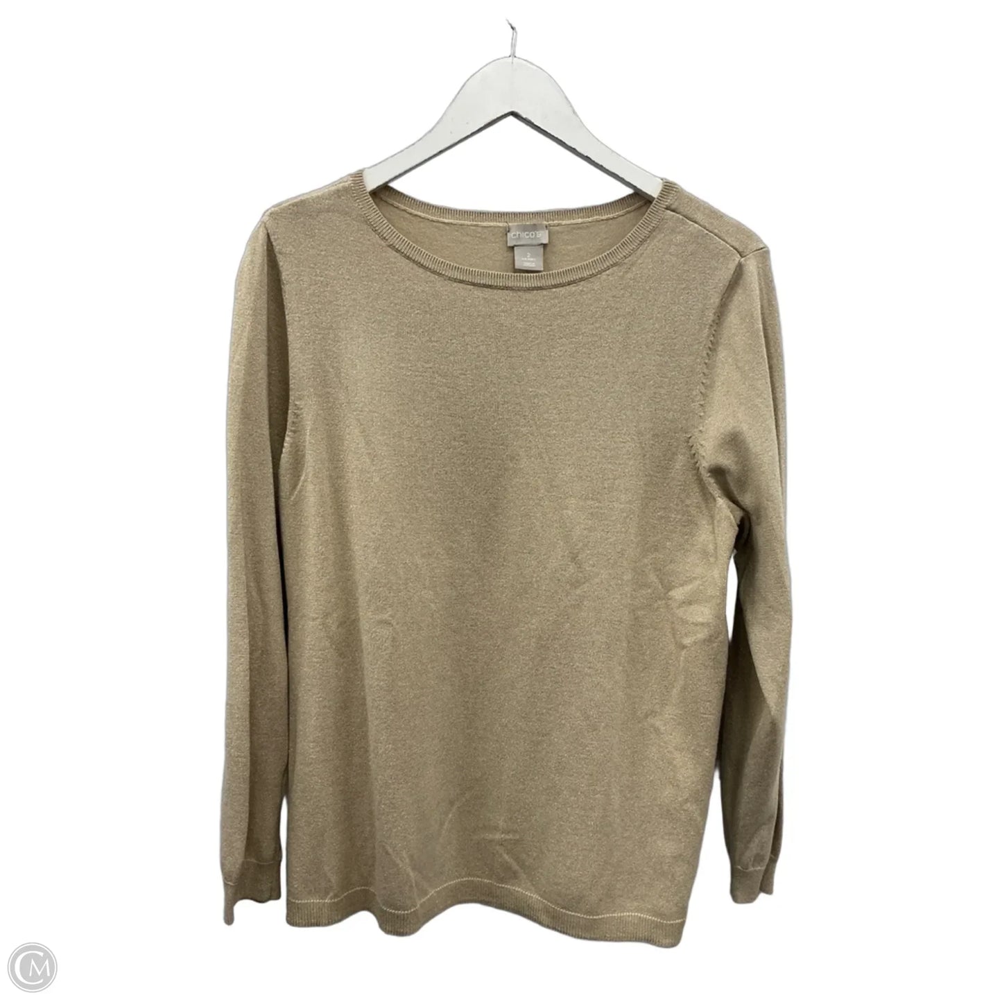 Top Long Sleeve By Chicos In Gold, Size: L
