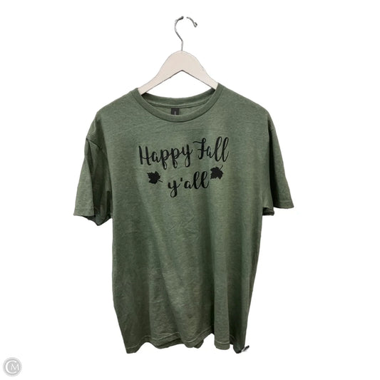 Top Short Sleeve By Gildan In Green, Size: L