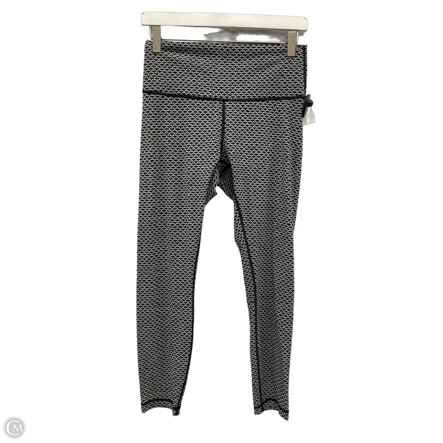 Athletic Leggings By Lululemon In Black & White, Size: M