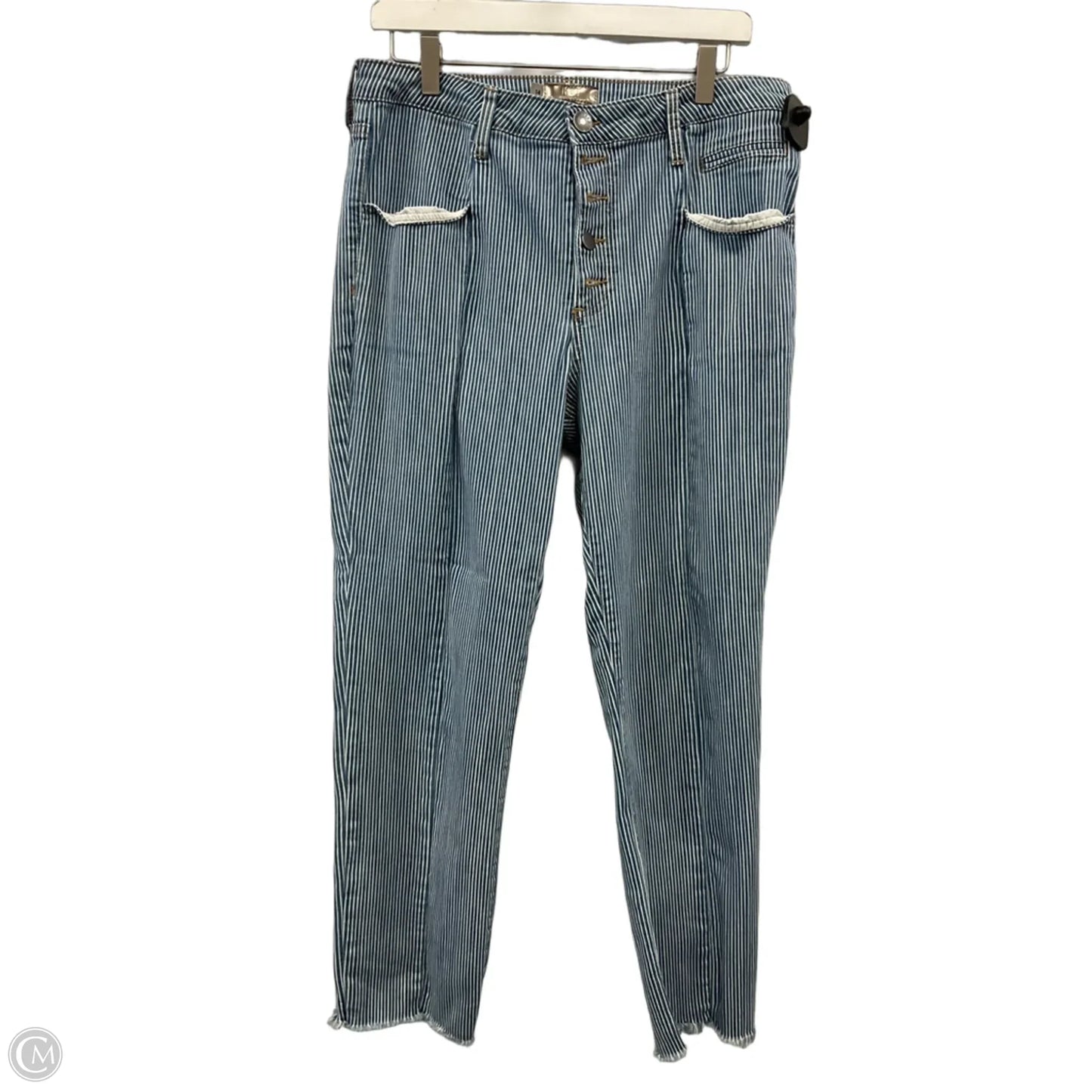 Jeans Straight By Kut In Striped Pattern, Size: 14