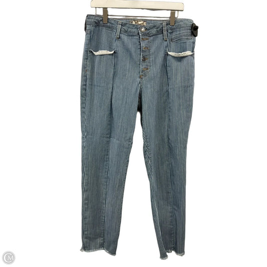 Jeans Straight By Kut In Striped Pattern, Size: 14