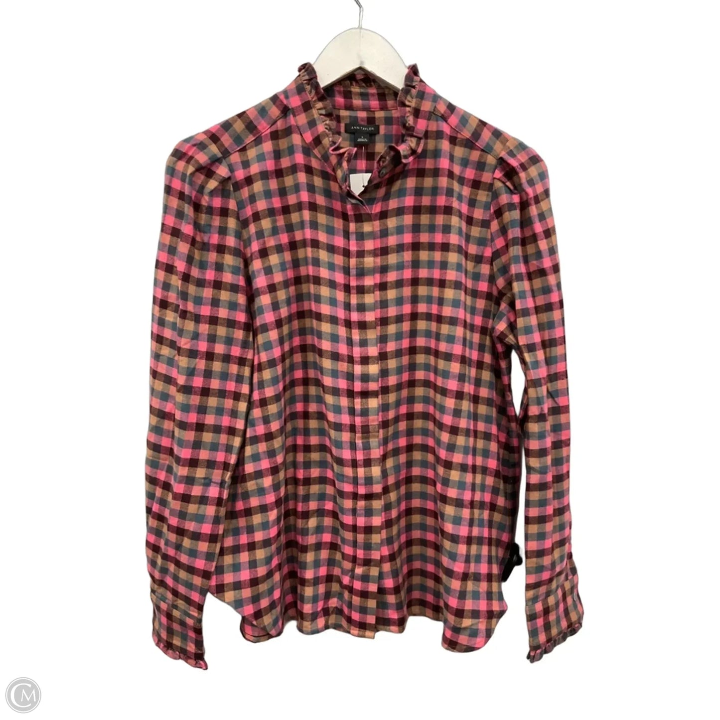 Top Long Sleeve By Ann Taylor In Pink, Size: S