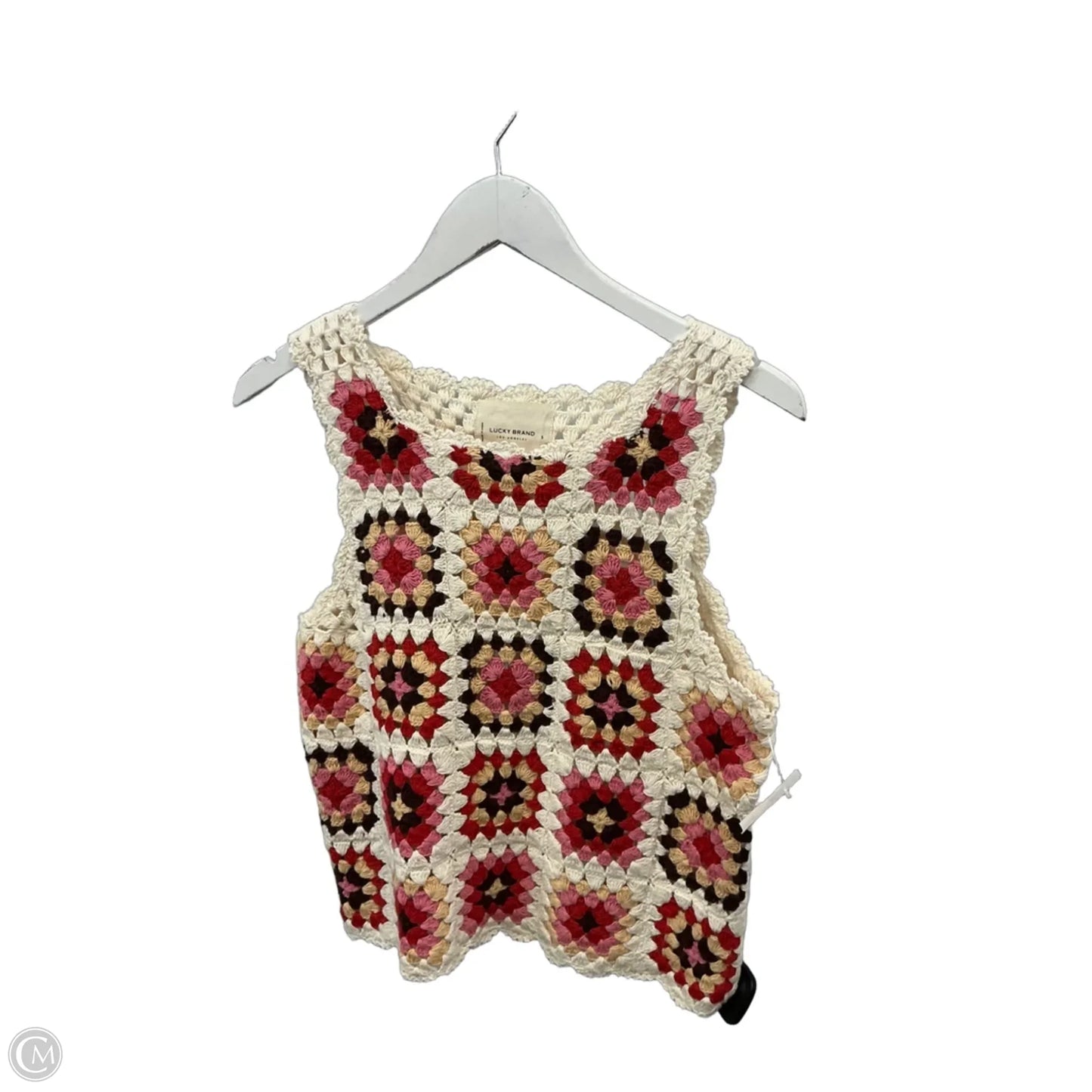 Top Sleeveless By Lucky Brand In Cream & Pink, Size: S