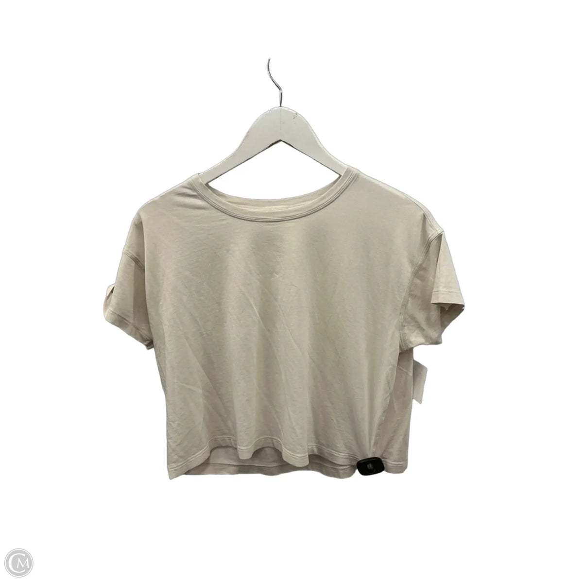 Athletic Top Short Sleeve By Lululemon In Cream, Size: S